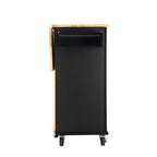 Kitchen Island & Kitchen Cart Mobile Kitehcn Island with Extensible Rubber Wood Table Top eprolo
