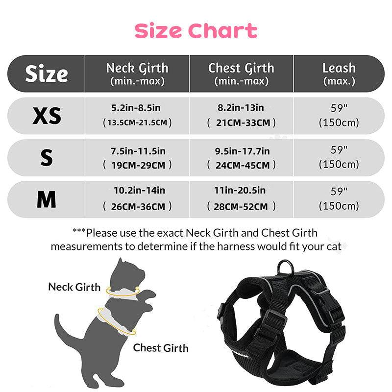Cat Harness and Leash with Easy Control, Escape-Proof - Soft Adjustable Vest Harness for Walking Cats. eprolo