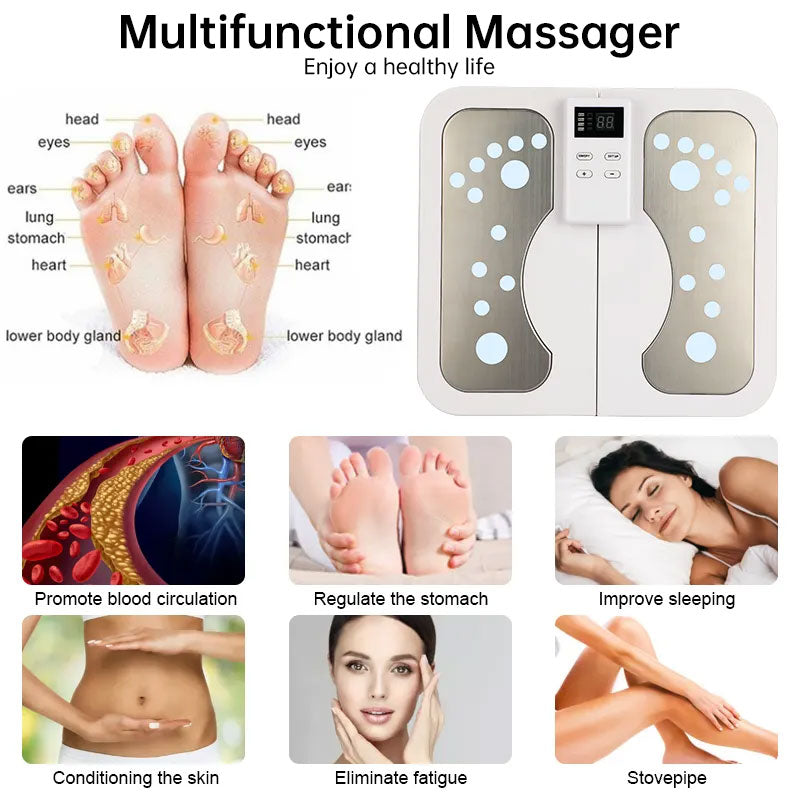Folding USB-C Rechargeable Foot Massager with Multi-Mode Acupoint Stimulation, Portable Meridian Activation Device D238 eprolo