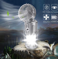 Portable Outdoor LED Camping Lantern With Fan Solar Charge Rechargeable Light Hanging Tent Lamp Fish Flashlight eprolo