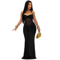 Fashion Women's Sexy Sheer Mesh Halter Tie-Back Dress - Whispering Desires Shoppe