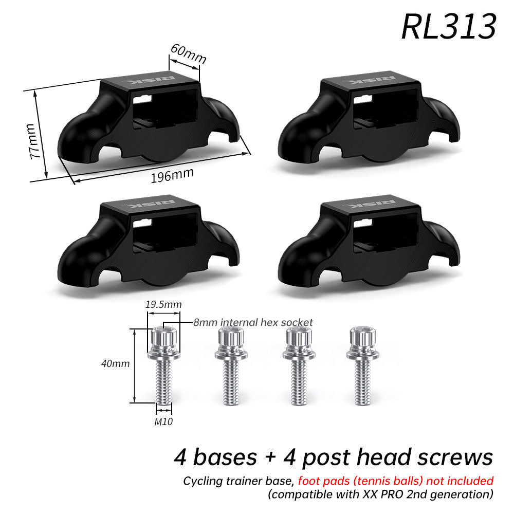 RISK Cycling Bike Damping Pads, Smart Trainer Support Base, Tennis Ball Feet for X2 / X2 MAX / XX PRO. eprolo