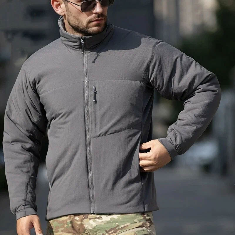 Men's Winter Warm Padded Jacket, Lightweight Hooded Tactical Parka, Outdoor Waterproof Windproof Cold-Weather Hiking Jacket. eprolo