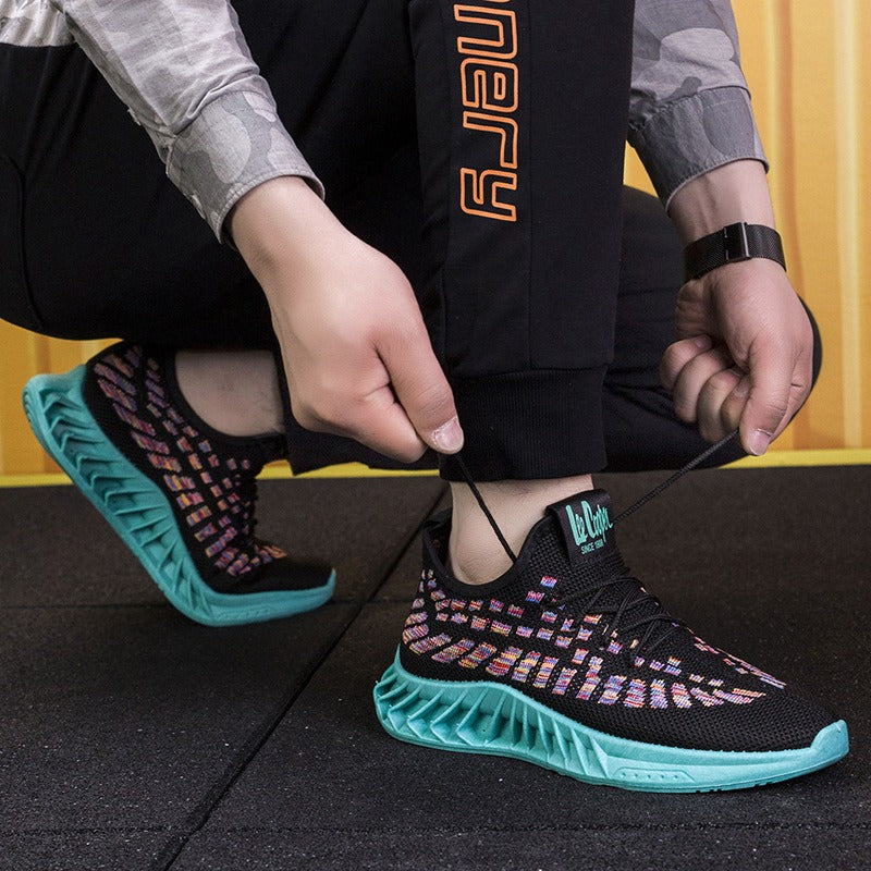 Men's Flying Weave Breathable Casual Shoes Korean Edition Trendy Running Shoes Fashion Student Shoes Sports Shoes eprolo