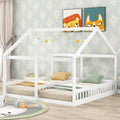 Twin Size House Platform Beds Two Shared Beds  White eprolo