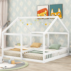 Twin Size House Platform Beds Two Shared Beds  White eprolo