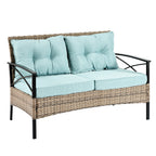 Patio Furniture, Outdoor Furniture, Seasonal PE Wicker Furniture, Four Set Wicker Furniture With Black Metal Table eprolo