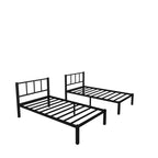 Twin over Twin & Twin Bunk Beds for 3, Twin XL over Twin & Twin Bunk Bed Metal Triple Bunk Bed, Black eprolo