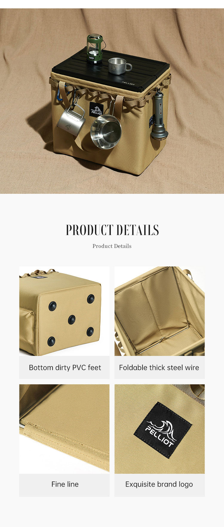 Outdoor Camping Portable Folding Storage Bag Equipment Tent Camping Cutlery Square Organizer Box eprolo