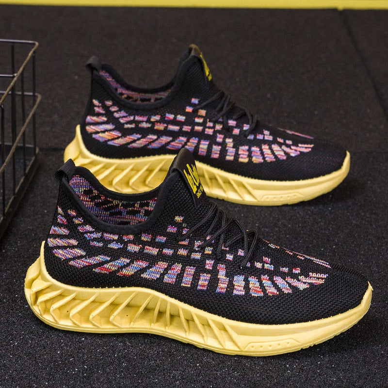 Men's Flying Weave Breathable Casual Shoes Korean Edition Trendy Running Shoes Fashion Student Shoes Sports Shoes eprolo