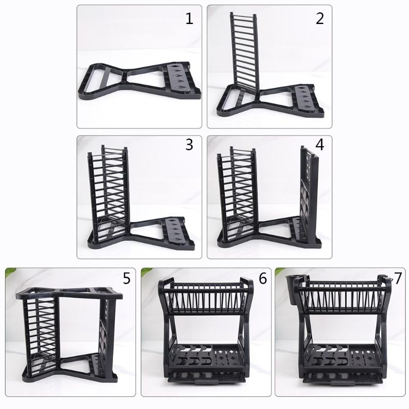 Dish Rack Kitchen Storage Dish Rack Multi Functional Drain Rack Popular Household Double-Layer Kitchen Storage Rack Water Filtering Rack eprolo