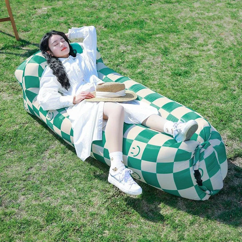 Outdoor lazy inflatable sofa, portable air mattress, single person recliner, camping inflatable bed, camping eprolo