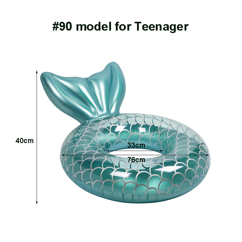 Swimming Ring Mermaid with Backrest Inflatable Swimming Ring Pool Floaters Water Play Tube Mattress Toys for Adult Kids eprolo