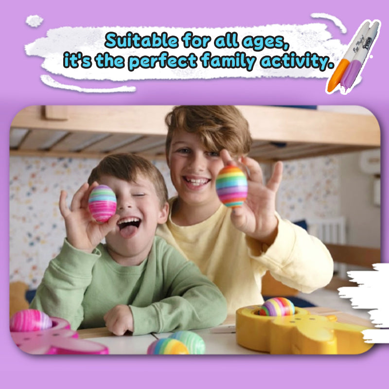 Easter Egg Decorating Kit for Kids - DIY Crafts Set with 6 Markers, Marshmallow Bunny Egg Holder, Cute Holiday Gift eprolo