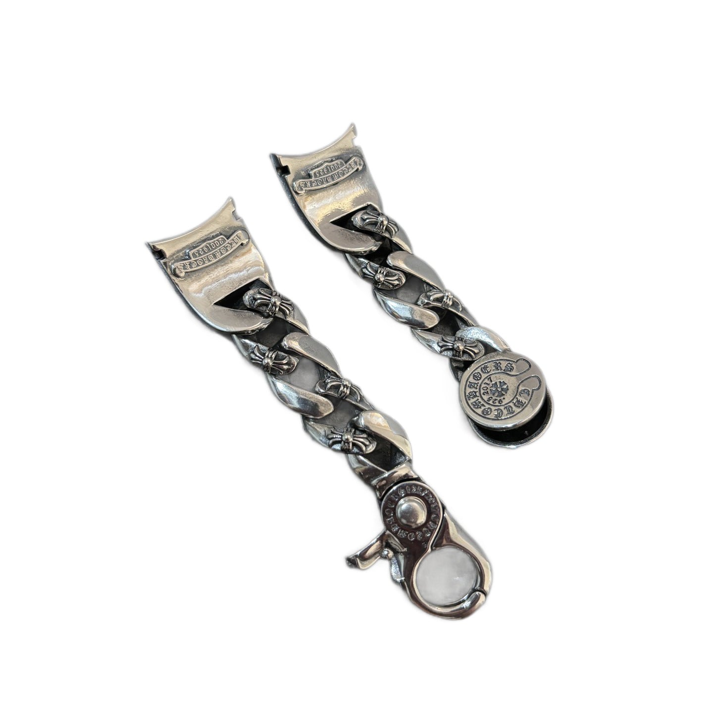 Silver Plated Rhinestone Hexagram Watch Band for Men, Fashionable and Unique Retro Punk Style Buckle Strap, Unisex Universal Stylish Design eprolo