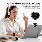 Mini 4K USB Webcam with Mic, Auto Focus HD Camera for PC & Laptop, 30fps 2K/1080P Conference Cam eprolo
