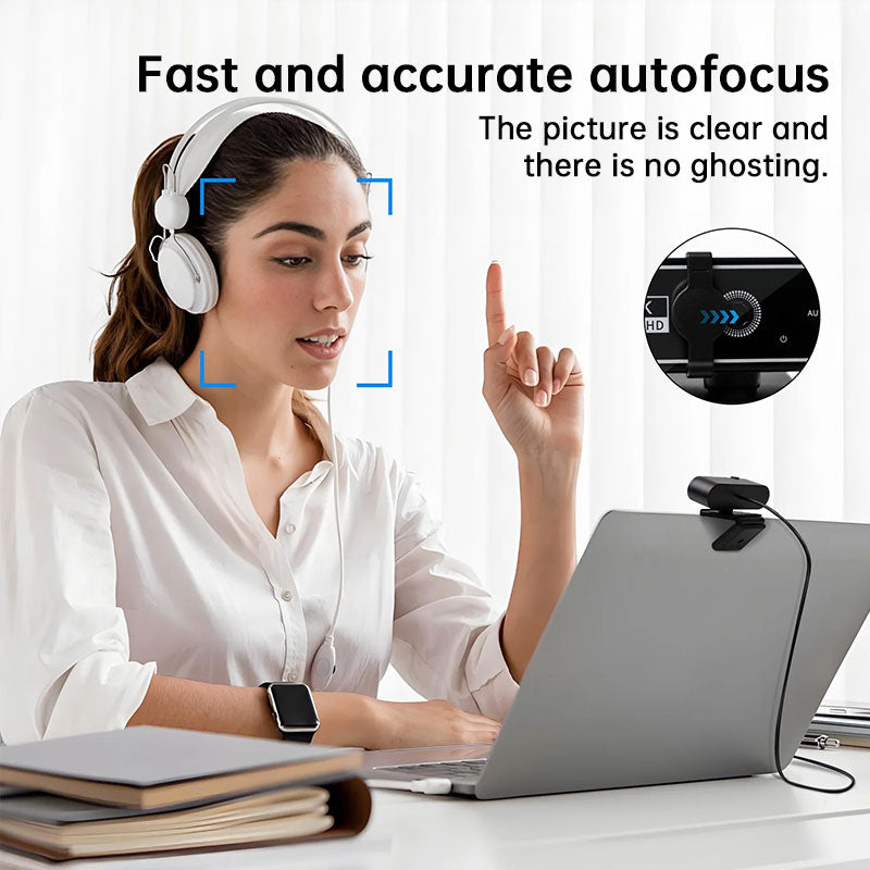 Mini 4K USB Webcam with Mic, Auto Focus HD Camera for PC & Laptop, 30fps 2K/1080P Conference Cam eprolo