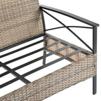 Patio Furniture, Outdoor Furniture, Seasonal PE Wicker Furniture, Four Set Wicker Furniture With Black Metal Table eprolo