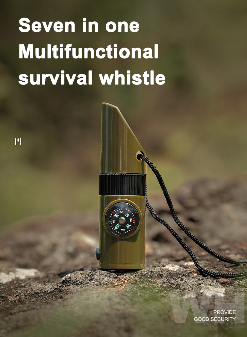 7 in 1 Survival Whistles Survival Whistle Emergency Emergency Whistles with Compass and Thermometer for Outdoor Hiking Camping eprolo
