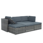 Patio Furniture, Outdoor Furniture, Seasonal PE Wicker Furniture,5 Set Wicker Furniture With Plywood Coffee Table eprolo