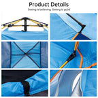 Quick-Deploy Green/White Outdoor Tent, Comfortably Accommodating 3-4 People on Camping Trips eprolo