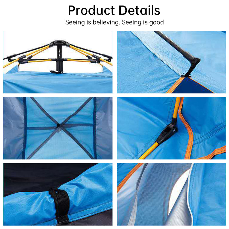 Quick-Deploy Green/White Outdoor Tent, Comfortably Accommodating 3-4 People on Camping Trips eprolo