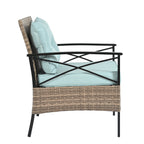 Patio Furniture, Outdoor Furniture, Seasonal PE Wicker Furniture, Four Set Wicker Furniture With Black Metal Table eprolo