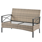 Patio Furniture, Outdoor Furniture, Seasonal PE Wicker Furniture, Four Set Wicker Furniture With Black Metal Table eprolo