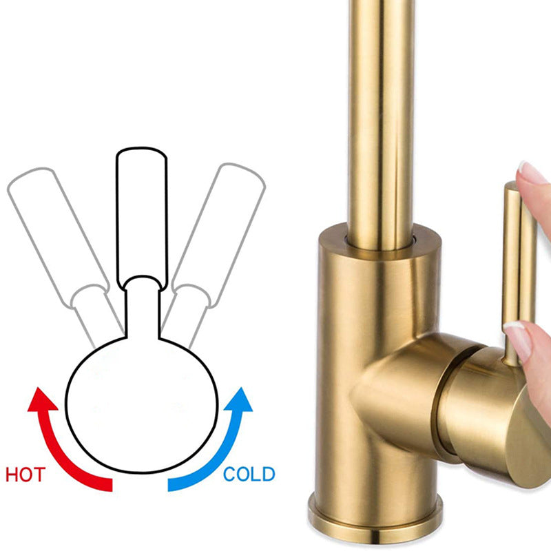Stainless steel golden kitchen faucet, brushed gold face basin, washbasin, basin, mixed kitchen hot and cold Faucet eprolo