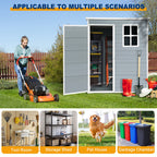 5x3ft Resin Outdoor Storage Shed Kit-Perfect to Store Patio Furniture Grey eprolo