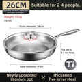 30cm Pure Titanium Nonstick Frying Pan - Coating-Free Patterned Meat Pan, Home Cooking Kitchen Utensil eprolo