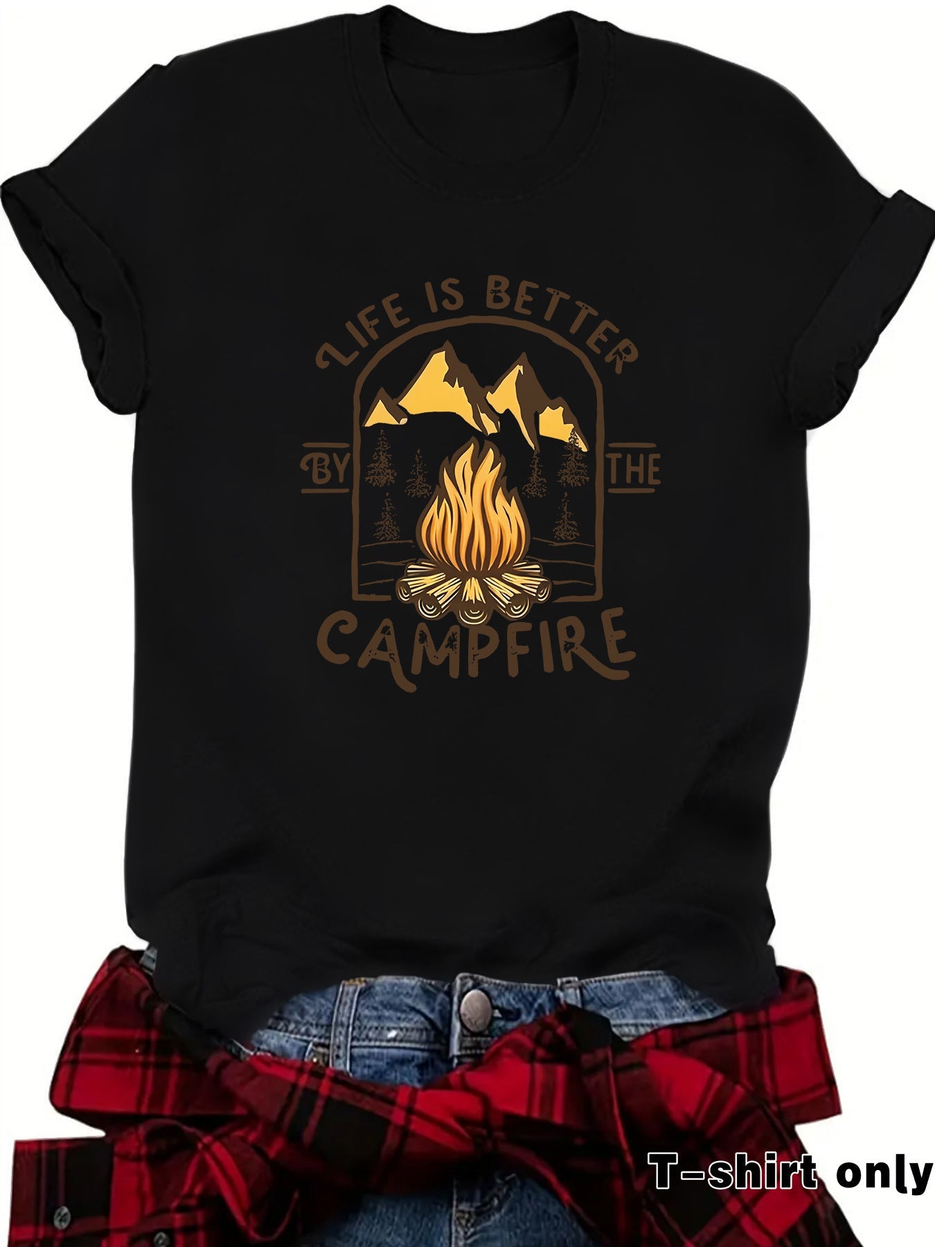 Camping pattern printed short sleeved shirt eprolo