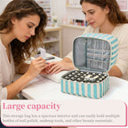 Double Layer Nail Polish & Essential Oils Storage Bag, Portable 30-Compartment Nail Care Kit, Manicure Tools Organizer Case eprolo
