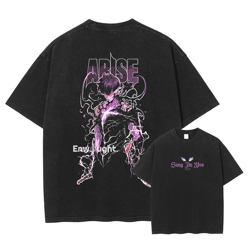 Sung Jin Woo T Shirt Anime S-Solo-Leveling Oversized Vintage eprolo