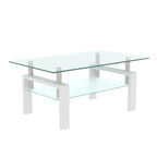 White Coffee Table Clear Coffee Table Modern Side Center Tables for Living Room Living Room Furniture eprolo