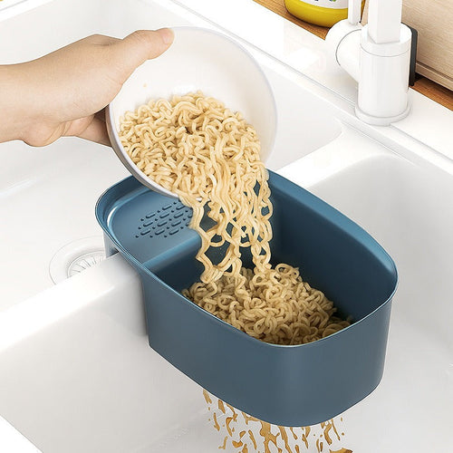 Creative kitchen saddle drain basket sink kitchen waste drain basket sink vegetable drain rack storage rack eprolo
