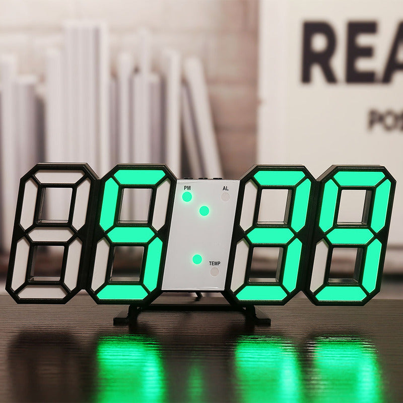 3D LED Digital Alarm Clock with Colorful Display, 12/24 Hour Format for Office, Living Room, Bedroom, Kitchen eprolo