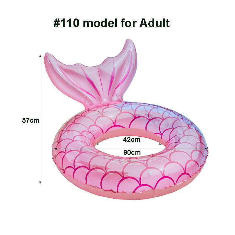 Swimming Ring Mermaid with Backrest Inflatable Swimming Ring Pool Floaters Water Play Tube Mattress Toys for Adult Kids eprolo