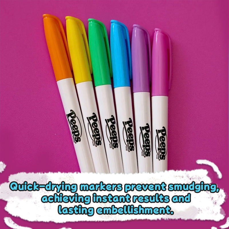 Easter Egg Decorating Kit for Kids - DIY Crafts Set with 6 Markers, Marshmallow Bunny Egg Holder, Cute Holiday Gift eprolo