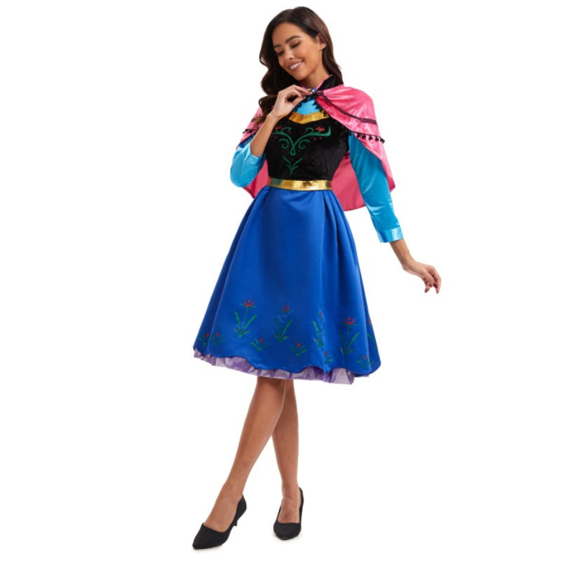 S-4XL Halloween Costume Queen Performance Dress Frozen Cosplay Anna Dress Role Play eprolo