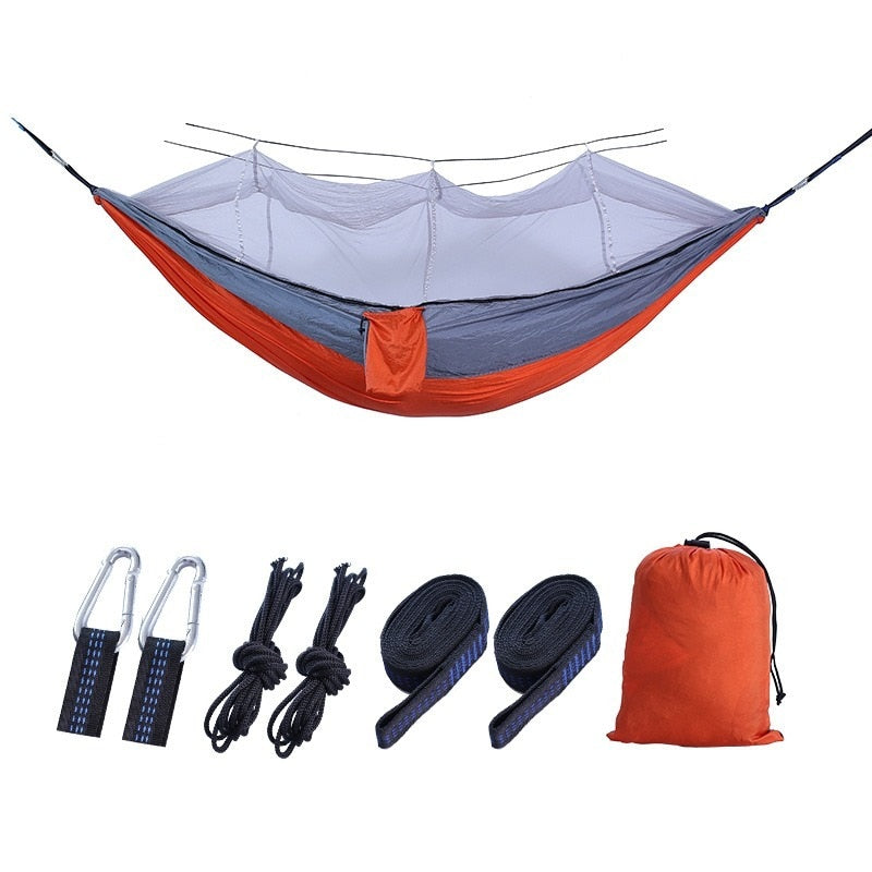 Bourette spinning 210T Nylon Hammock Outdoor Anti-mosquito Hammock Outdoor Camping Goods Bed Bearing eprolo