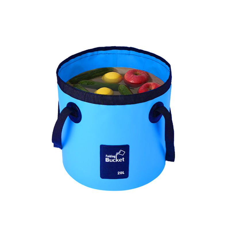 Outdoor Fishing Camping Waterproof Bucket PVC Foldable Water Bucket Bag Car Washing Bucket Portable Camping Water Storage Bag eprolo