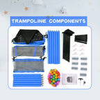 55'' Toddlers Trampoline with Safety Enclosure Net and Balls, Indoor Outdoor Mini Trampoline for Kids eprolo