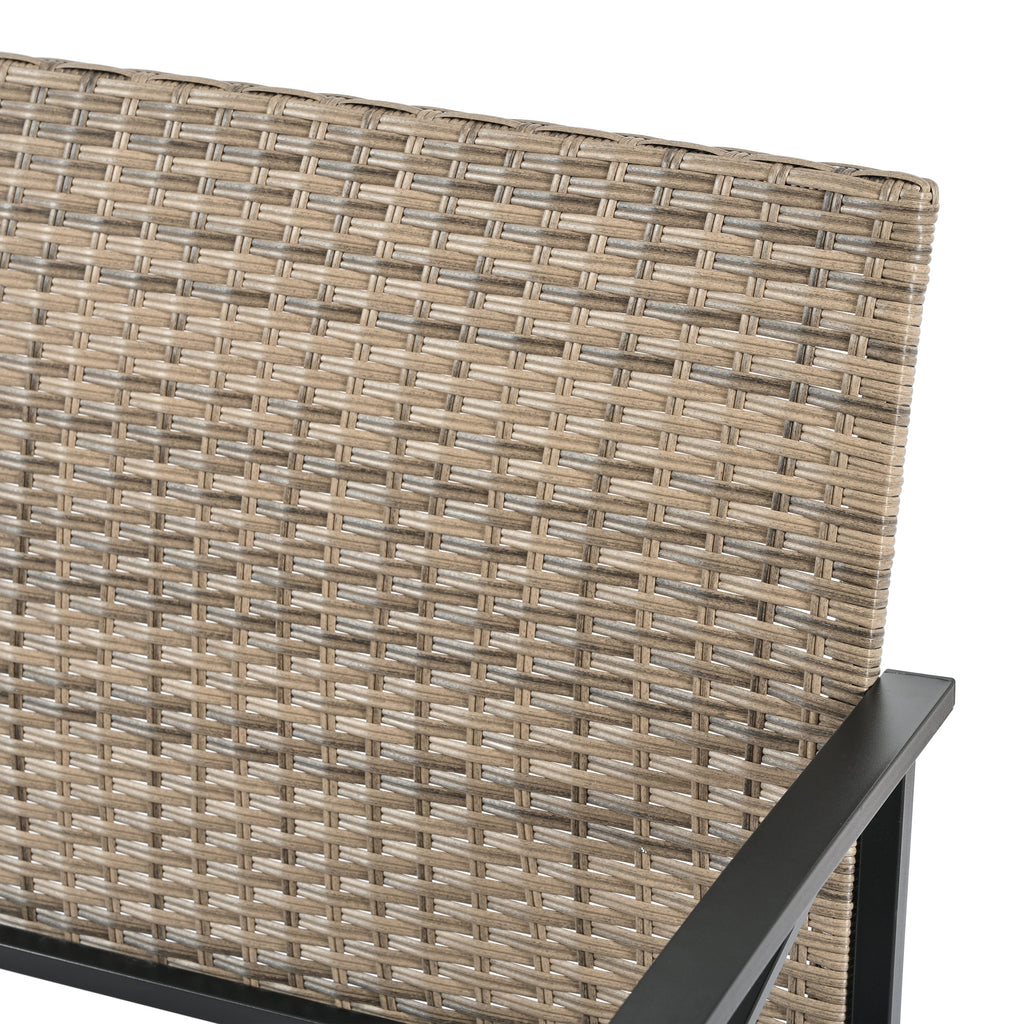 Patio Furniture, Outdoor Furniture, Seasonal PE Wicker Furniture, Four Set Wicker Furniture With Black Metal Table eprolo