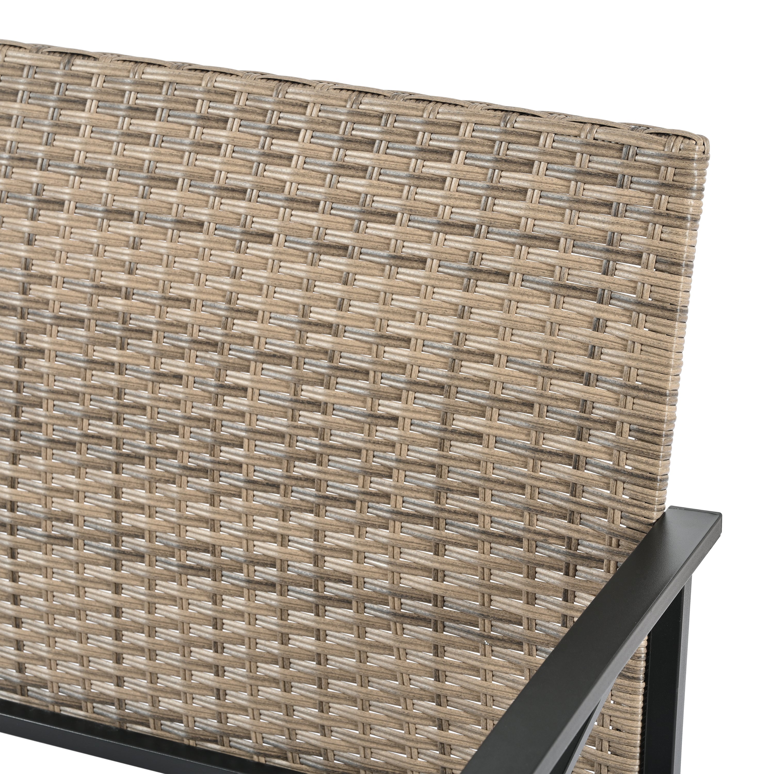 Patio Furniture, Outdoor Furniture, Seasonal PE Wicker Furniture, Four Set Wicker Furniture With Black Metal Table eprolo