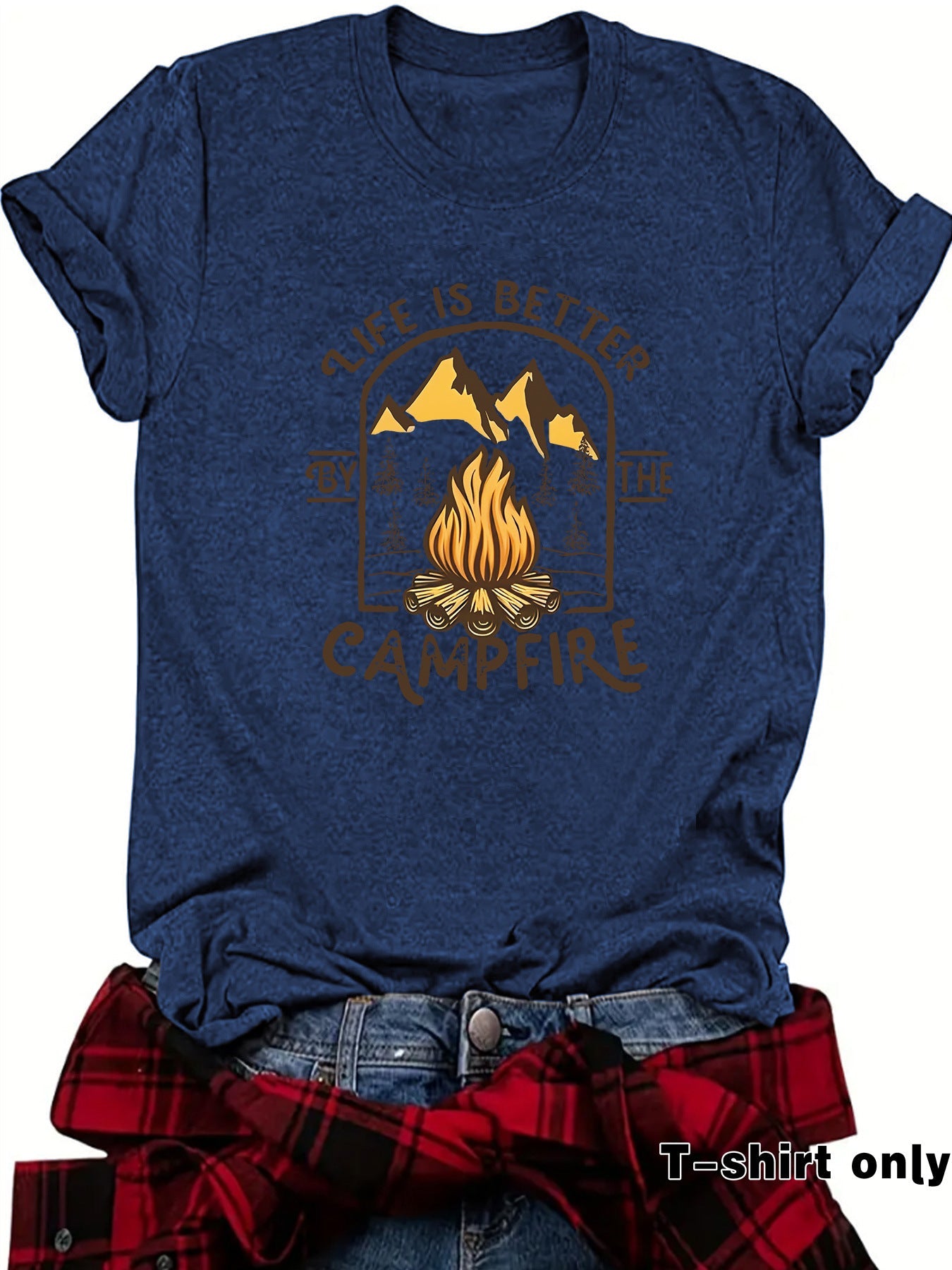 Camping pattern printed short sleeved shirt eprolo