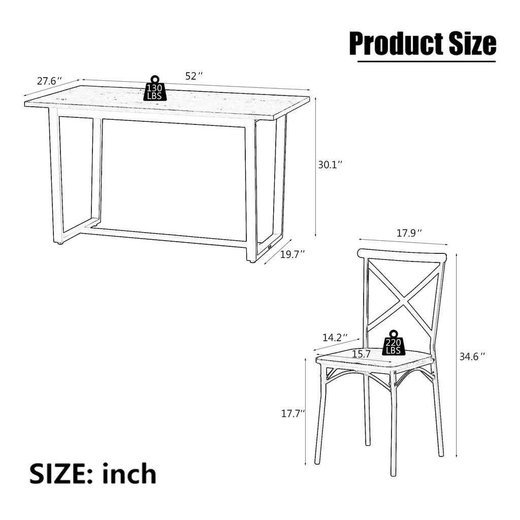 7 Pieces Dining Set 7-Piece Kitchen Table Set Perfect for Kitchen Breakfast Nook Living Room Occasions eprolo