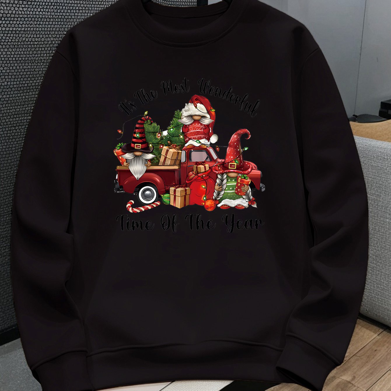 Kids' Casual Christmas Crew Neck Sweatshirt, Polyester Knit eprolo