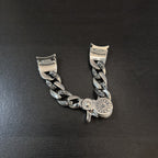 Silver Plated Rhinestone Hexagram Watch Band for Men, Fashionable and Unique Retro Punk Style Buckle Strap, Unisex Universal Stylish Design eprolo
