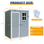 5x3ft Resin Outdoor Storage Shed Kit-Perfect to Store Patio Furniture Grey eprolo